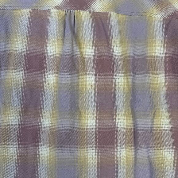 J.Crew Relaxed Button Up Shirt Womens XXL Pink Yellow Plaid Flannel Long Sleeve - Picture 5 of 8